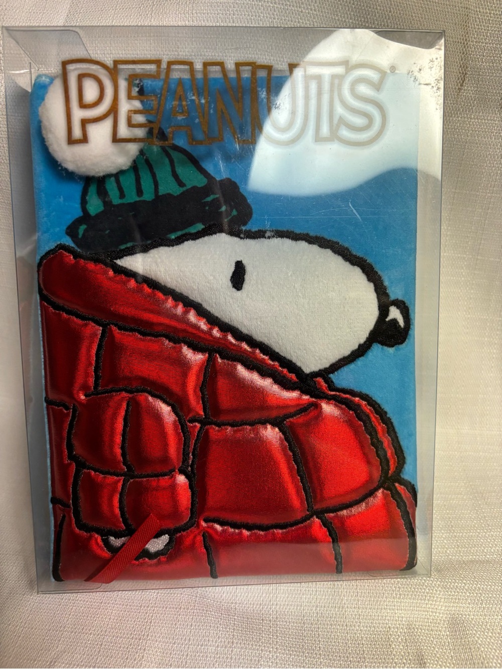 Peanuts Snoopy Plush Cover Notebook in Red, Blue, White, Green